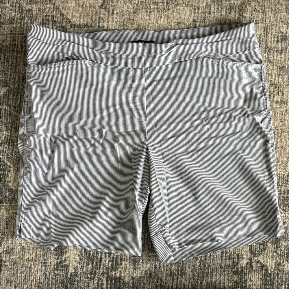 Hilary Radley Gray/ Blue Bermuda Shorts Cotton Style